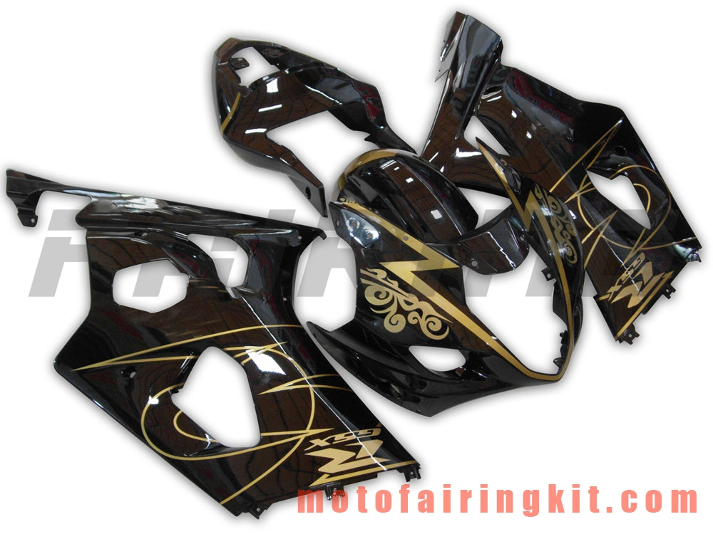 Fairing Kits Fit for GSXR1000 K3 2003 2004 GSXR 1000 GSX R1000 K3 03 04 Plastic ABS Injection Mold Complete Motorcycle Body Aftermarket Bodywork Frame (Black & Gold) B014