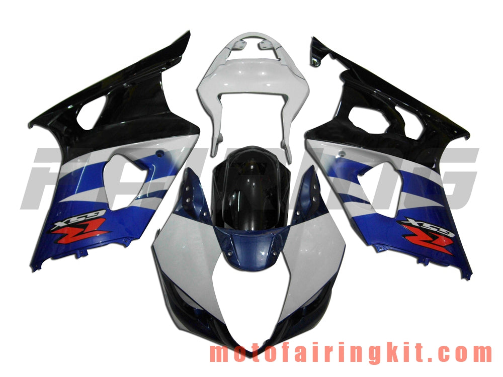 Fairing Kits Fit for GSXR1000 K3 2003 2004 GSXR 1000 GSX R1000 K3 03 04 Plastic ABS Injection Mold Complete Motorcycle Body Aftermarket Bodywork Frame (White & Blue) B015