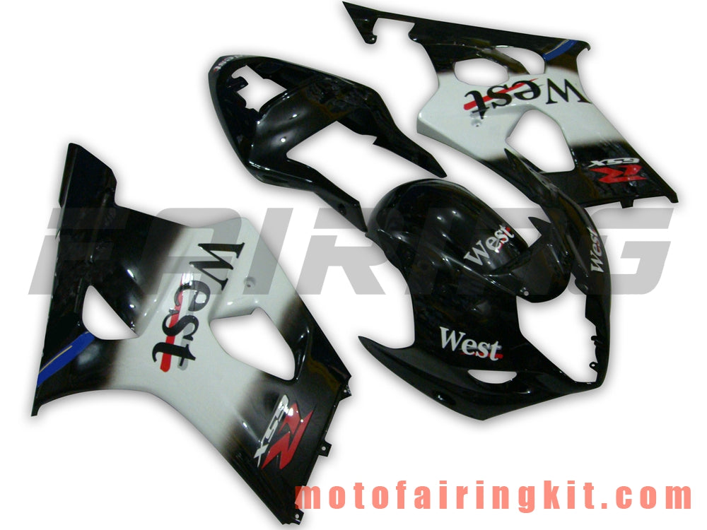 フェアリングキット GSXR1000 K3 2003 2004 GSXR 1000 GSX R1000 K3 03 04 プラスチック ABS 射出成型 完全なオートバイボディ アフターマーケットボディワークフレーム (ホワイト &amp; ブラック) B016