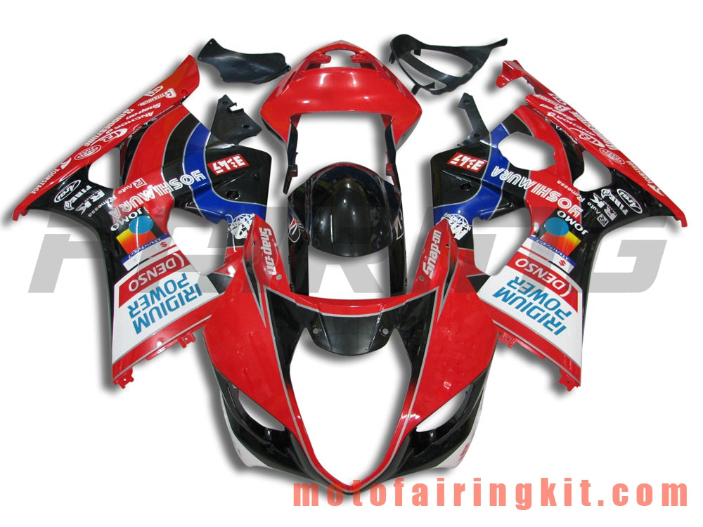 Fairing Kits Fit for GSXR1000 K3 2003 2004 GSXR 1000 GSX R1000 K3 03 04 Plastic ABS Injection Mold Complete Motorcycle Body Aftermarket Bodywork Frame (Red & Black) B017