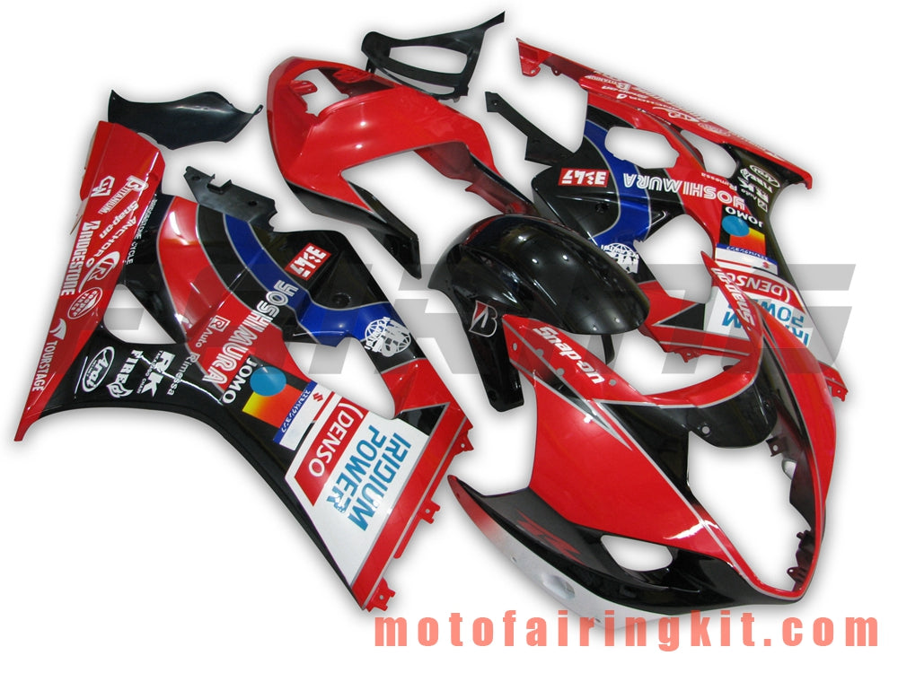 Fairing Kits Fit for GSXR1000 K3 2003 2004 GSXR 1000 GSX R1000 K3 03 04 Plastic ABS Injection Mold Complete Motorcycle Body Aftermarket Bodywork Frame (Red & Black) B017