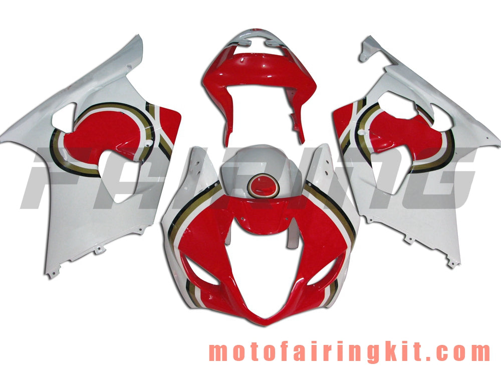 Fairing Kits Fit for GSXR1000 K3 2003 2004 GSXR 1000 GSX R1000 K3 03 04 Plastic ABS Injection Mold Complete Motorcycle Body Aftermarket Bodywork Frame (Red & White) B020