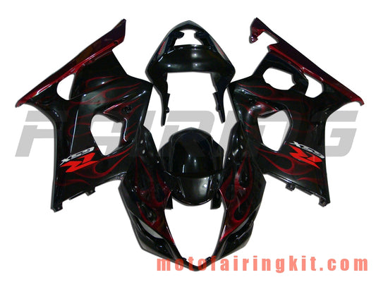 Fairing Kits Fit for GSXR1000 K3 2003 2004 GSXR 1000 GSX R1000 K3 03 04 Plastic ABS Injection Mold Complete Motorcycle Body Aftermarket Bodywork Frame (Black & Red) B021