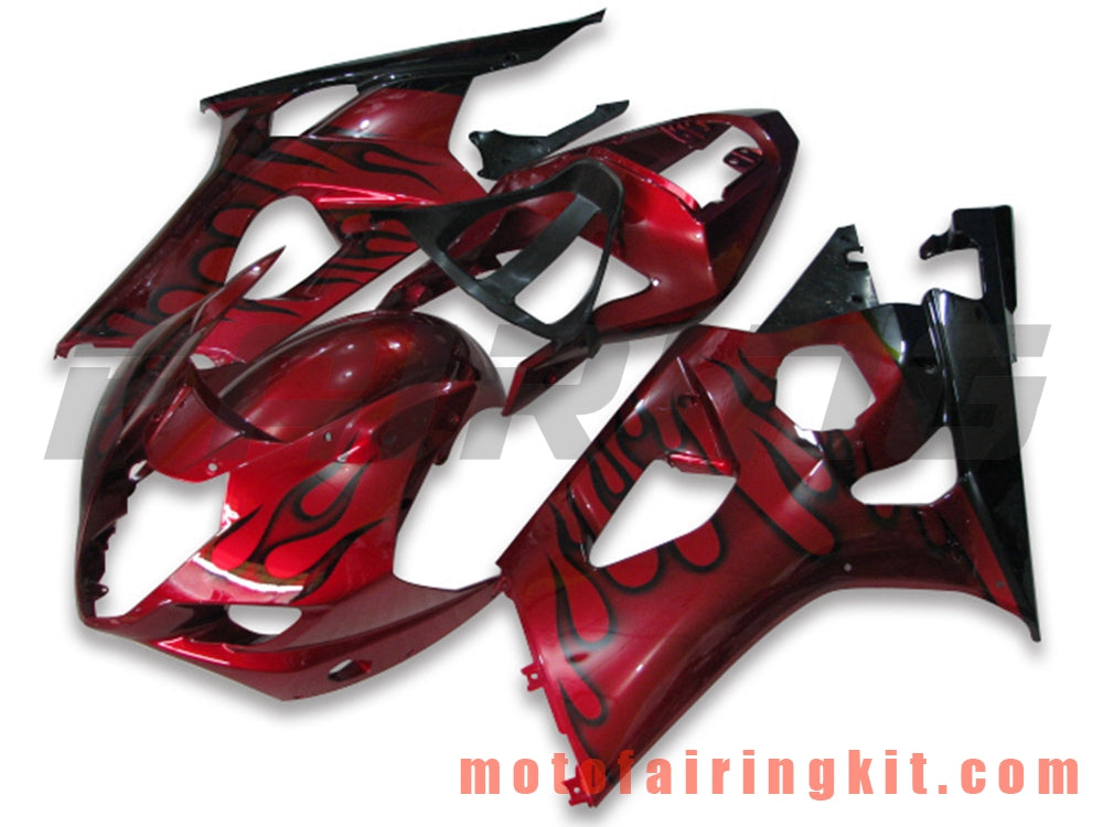 Fairing Kits Fit for GSXR1000 K3 2003 2004 GSXR 1000 GSX R1000 K3 03 04 Plastic ABS Injection Mold Complete Motorcycle Body Aftermarket Bodywork Frame (Red & Black) B022