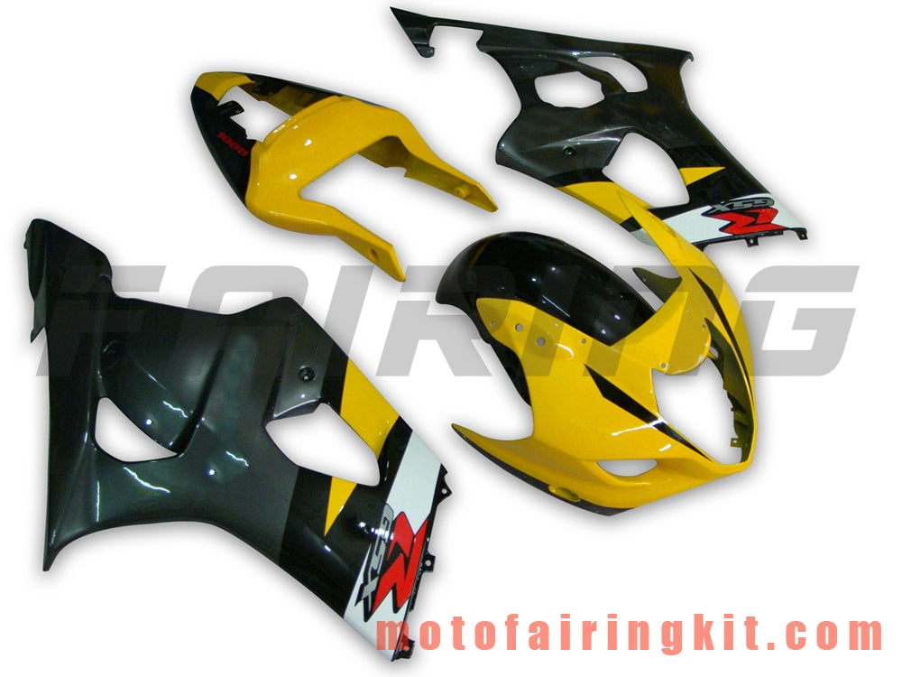 Fairing Kits Fit for GSXR1000 K3 2003 2004 GSXR 1000 GSX R1000 K3 03 04 Plastic ABS Injection Mold Complete Motorcycle Body Aftermarket Bodywork Frame (Yellow & Gray) B023