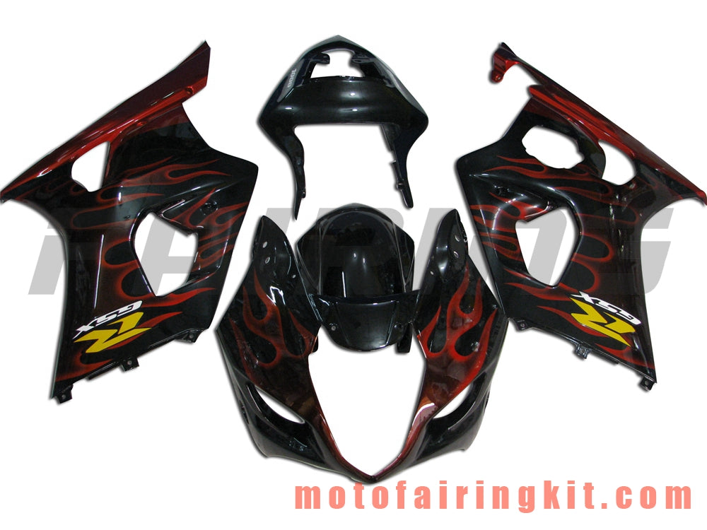 Fairing Kits Fit for GSXR1000 K3 2003 2004 GSXR 1000 GSX R1000 K3 03 04 Plastic ABS Injection Mold Complete Motorcycle Body Aftermarket Bodywork Frame (Black & Red) B024