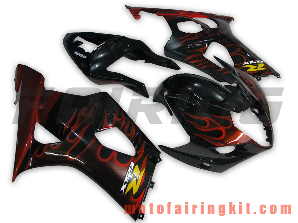 Fairing Kits Fit for GSXR1000 K3 2003 2004 GSXR 1000 GSX R1000 K3 03 04 Plastic ABS Injection Mold Complete Motorcycle Body Aftermarket Bodywork Frame (Black & Red) B024