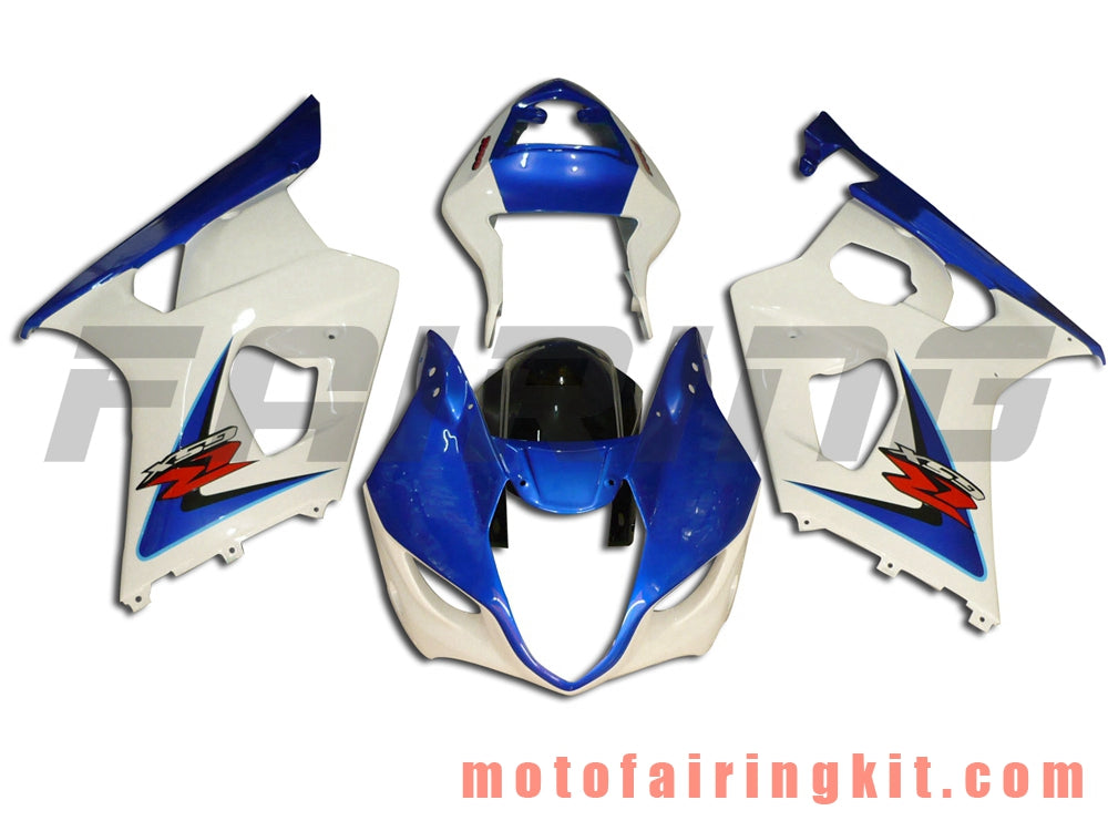 Kits de carenado aptos para GSXR1000 K3 2003 2004 GSXR 1000 GSX R1000 K3 03 04 Molde de inyección de plástico ABS Carrocería completa para motocicleta Marco de carrocería de posventa (blanco y azul) B026