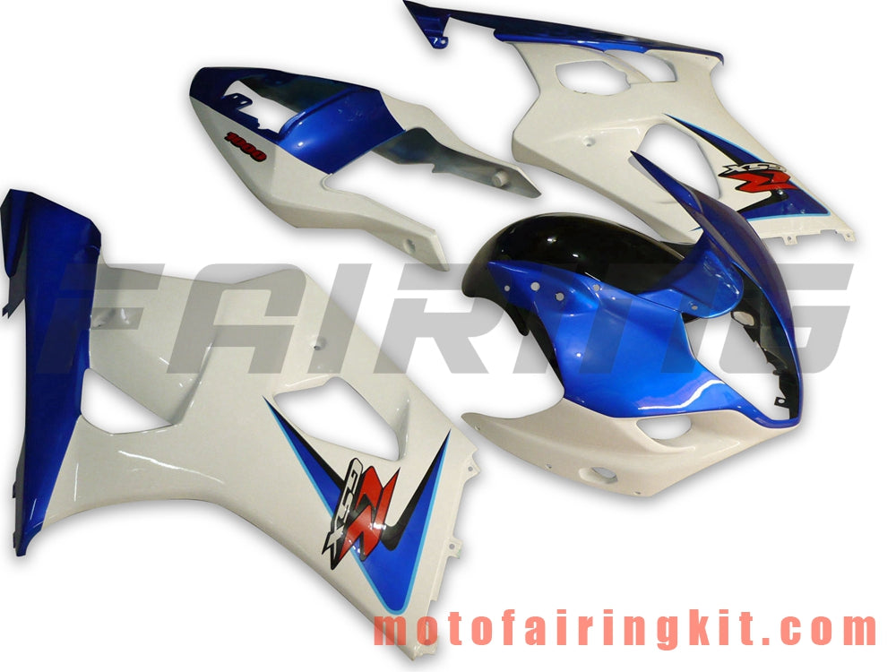 Kits de carenado aptos para GSXR1000 K3 2003 2004 GSXR 1000 GSX R1000 K3 03 04 Molde de inyección de plástico ABS Carrocería completa para motocicleta Marco de carrocería de posventa (blanco y azul) B026