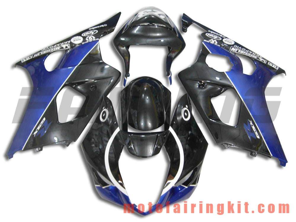 Kits de carenado aptos para GSXR1000 K3 2003 2004 GSXR 1000 GSX R1000 K3 03 04 Molde de inyección de plástico ABS Carrocería completa para motocicleta Marco de carrocería de posventa (negro y azul) B027