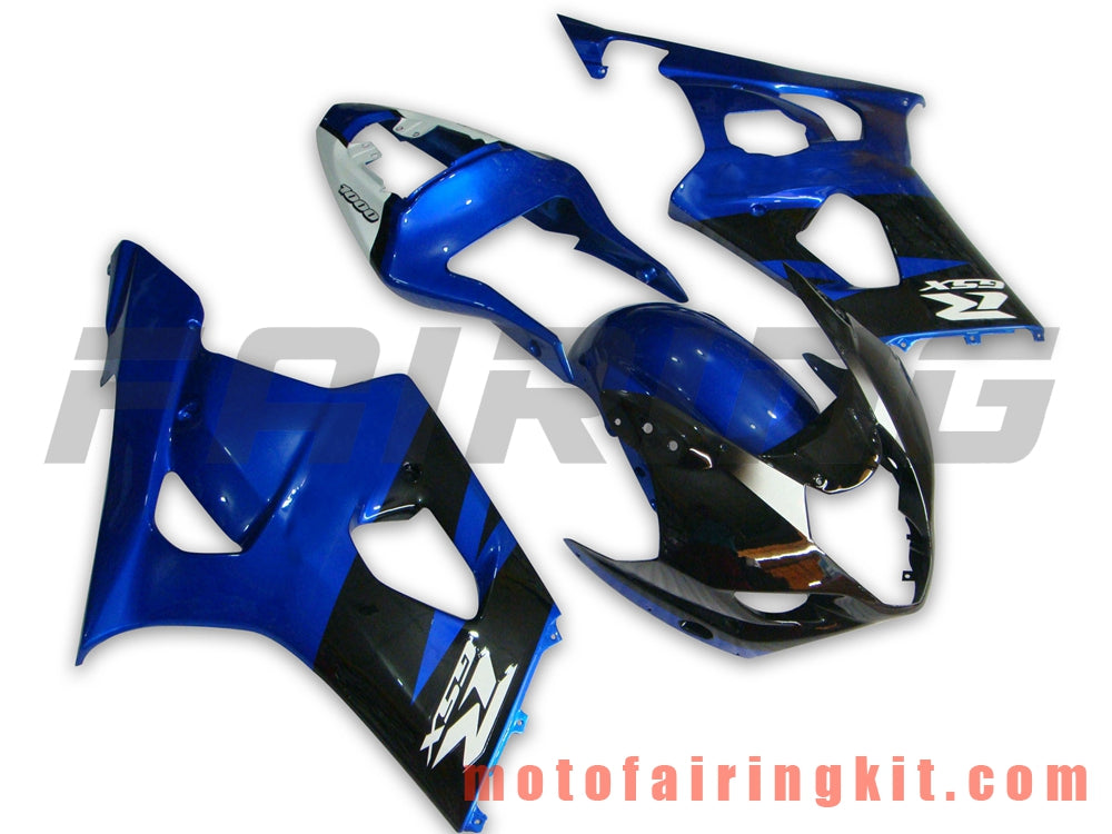 Fairing Kits Fit for GSXR1000 K3 2003 2004 GSXR 1000 GSX R1000 K3 03 04 Plastic ABS Injection Mold Complete Motorcycle Body Aftermarket Bodywork Frame (Blue & Black) B028