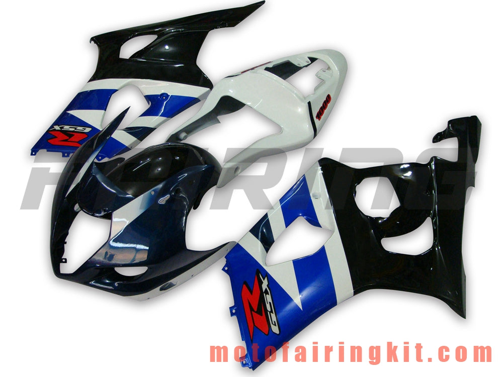 Fairing Kits Fit for GSXR1000 K3 2003 2004 GSXR 1000 GSX R1000 K3 03 04 Plastic ABS Injection Mold Complete Motorcycle Body Aftermarket Bodywork Frame (Black & Blue) B029