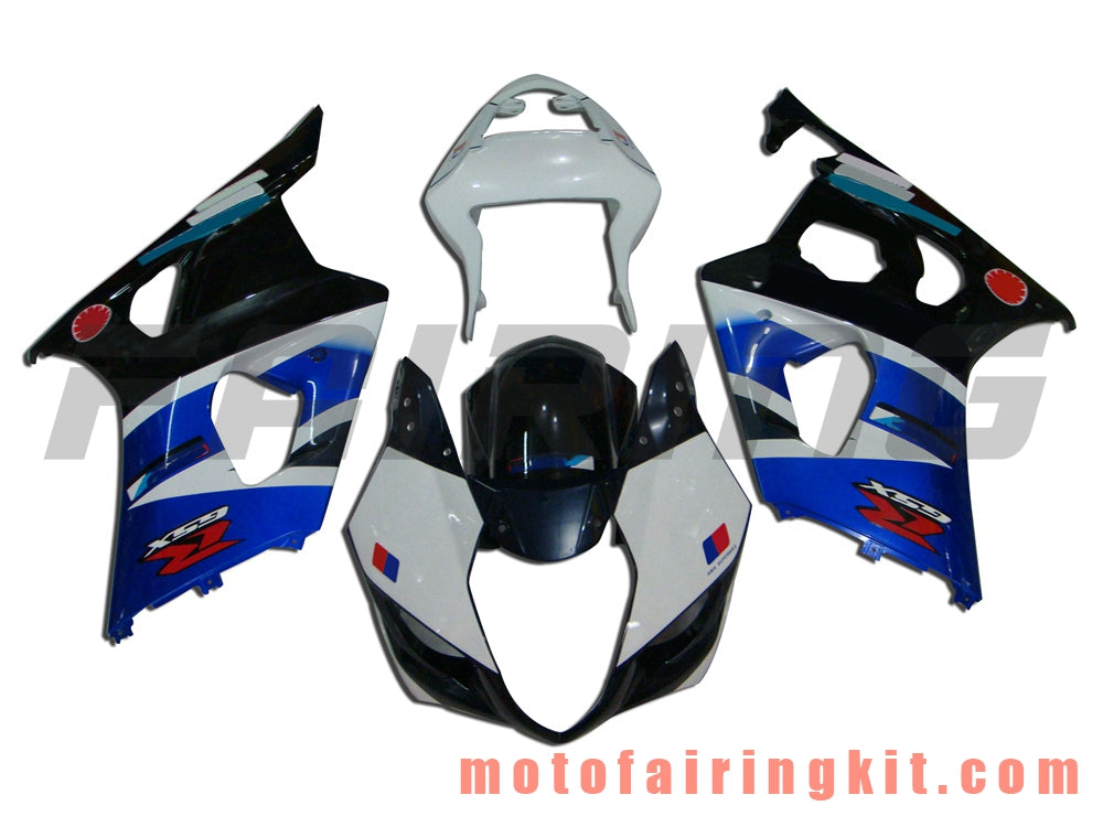 Kits de carenado aptos para GSXR1000 K3 2003 2004 GSXR 1000 GSX R1000 K3 03 04 Molde de inyección de plástico ABS Carrocería completa para motocicleta Marco de carrocería de posventa (azul y blanco) B030