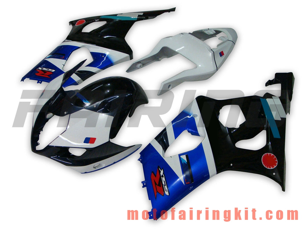 Fairing Kits Fit for GSXR1000 K3 2003 2004 GSXR 1000 GSX R1000 K3 03 04 Plastic ABS Injection Mold Complete Motorcycle Body Aftermarket Bodywork Frame (Blue & White) B030