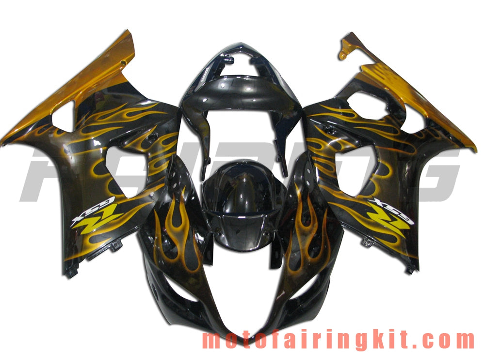 Fairing Kits Fit for GSXR1000 K3 2003 2004 GSXR 1000 GSX R1000 K3 03 04 Plastic ABS Injection Mold Complete Motorcycle Body Aftermarket Bodywork Frame (Black & Gold) B031