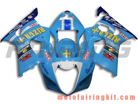 Fairing Kits Fit for GSXR1000 K3 2003 2004 GSXR 1000 GSX R1000 K3 03 04 Plastic ABS Injection Mold Complete Motorcycle Body Aftermarket Bodywork Frame (Blue) B032