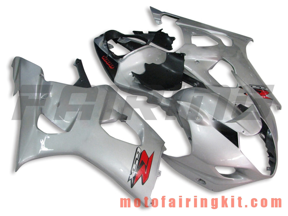 Fairing Kits Fit for GSXR1000 K3 2003 2004 GSXR 1000 GSX R1000 K3 03 04 Plastic ABS Injection Mold Complete Motorcycle Body Aftermarket Bodywork Frame (Silver & Black) B035