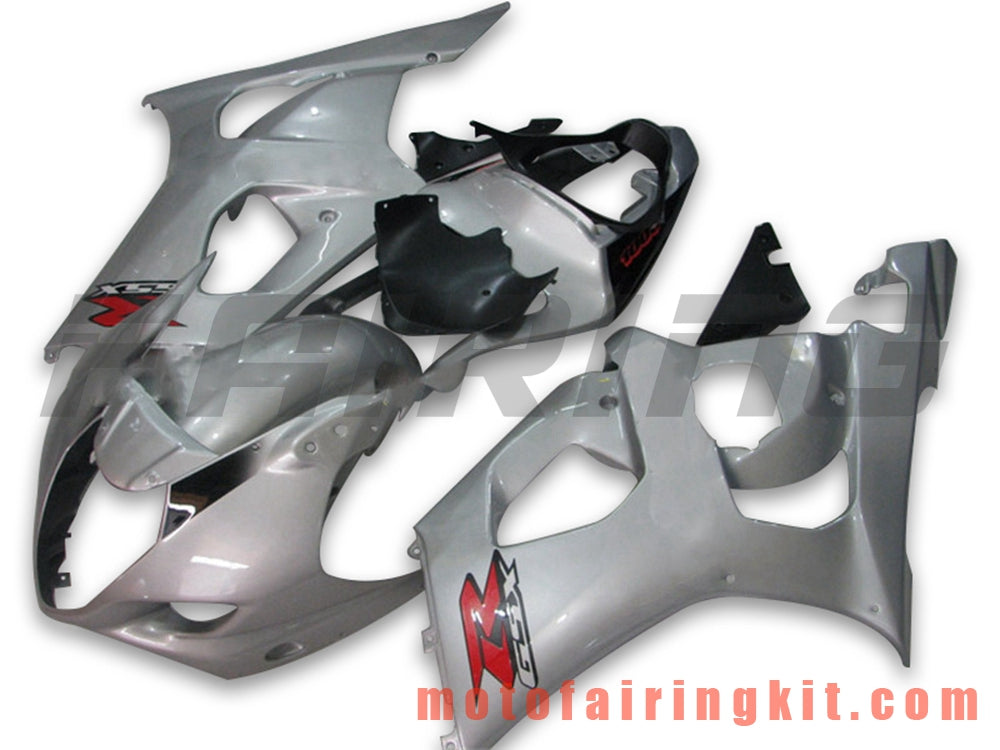 Fairing Kits Fit for GSXR1000 K3 2003 2004 GSXR 1000 GSX R1000 K3 03 04 Plastic ABS Injection Mold Complete Motorcycle Body Aftermarket Bodywork Frame (Silver & Black) B035