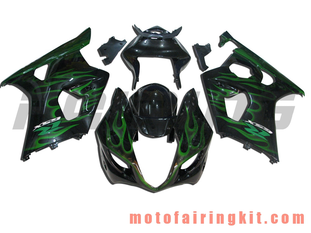 Fairing Kits Fit for GSXR1000 K3 2003 2004 GSXR 1000 GSX R1000 K3 03 04 Plastic ABS Injection Mold Complete Motorcycle Body Aftermarket Bodywork Frame (Black & Green) B039