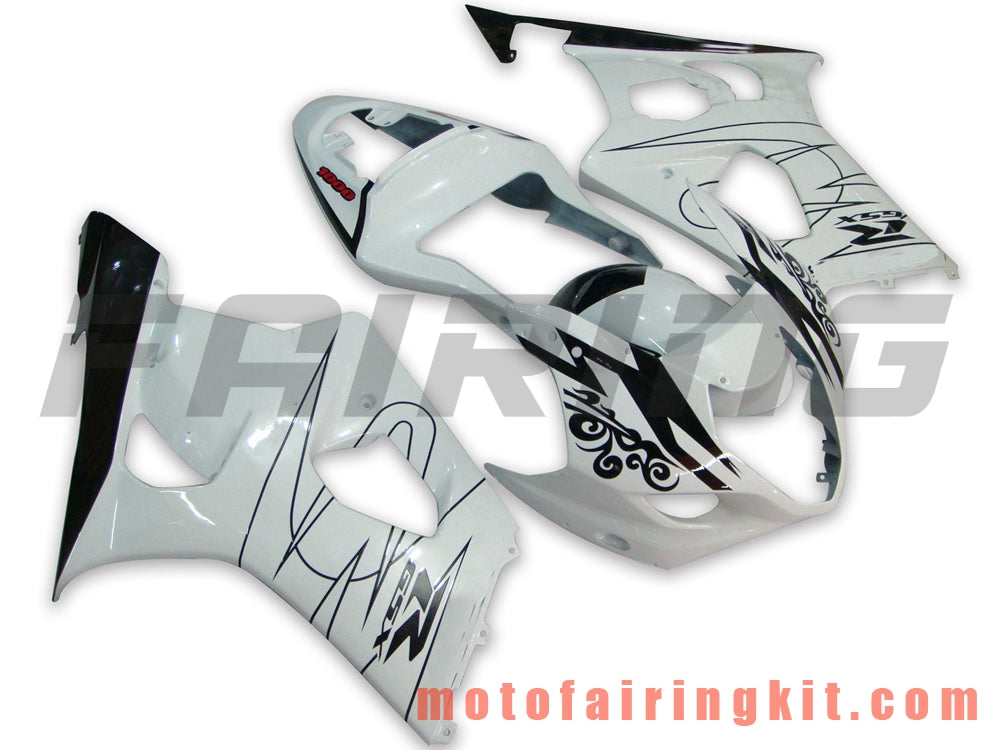 Fairing Kits Fit for GSXR1000 K3 2003 2004 GSXR 1000 GSX R1000 K3 03 04 Plastic ABS Injection Mold Complete Motorcycle Body Aftermarket Bodywork Frame (White & Black) B040