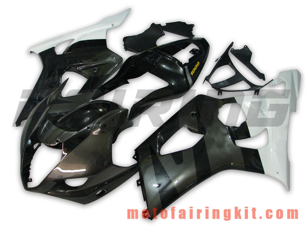 Fairing Kits Fit for GSXR1000 K3 2003 2004 GSXR 1000 GSX R1000 K3 03 04 Plastic ABS Injection Mold Complete Motorcycle Body Aftermarket Bodywork Frame (Black & White) B044