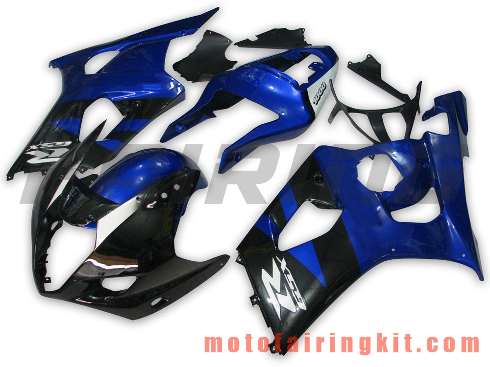 Fairing Kits Fit for GSXR1000 K3 2003 2004 GSXR 1000 GSX R1000 K3 03 04 Plastic ABS Injection Mold Complete Motorcycle Body Aftermarket Bodywork Frame (Blue & Black) B045