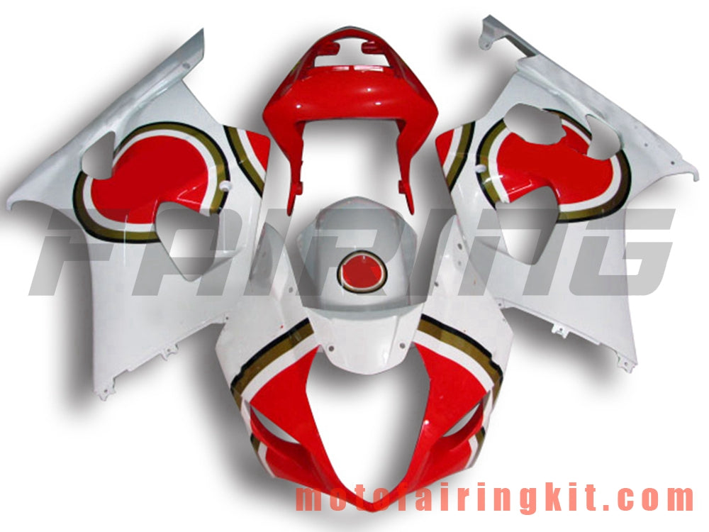 Fairing Kits Fit for GSXR1000 K3 2003 2004 GSXR 1000 GSX R1000 K3 03 04 Plastic ABS Injection Mold Complete Motorcycle Body Aftermarket Bodywork Frame (White & Red) B051