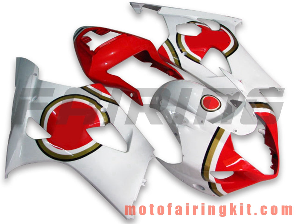 Fairing Kits Fit for GSXR1000 K3 2003 2004 GSXR 1000 GSX R1000 K3 03 04 Plastic ABS Injection Mold Complete Motorcycle Body Aftermarket Bodywork Frame (White & Red) B051