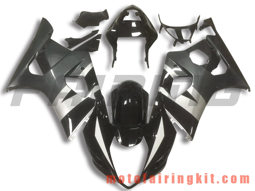 Fairing Kits Fit for GSXR1000 K3 2003 2004 GSXR 1000 GSX R1000 K3 03 04 Plastic ABS Injection Mold Complete Motorcycle Body Aftermarket Bodywork Frame (Black & Gray) B056