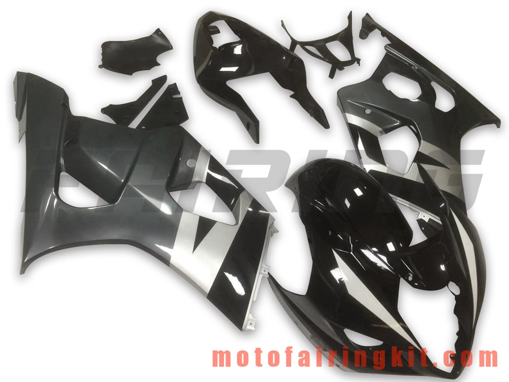 Fairing Kits Fit for GSXR1000 K3 2003 2004 GSXR 1000 GSX R1000 K3 03 04 Plastic ABS Injection Mold Complete Motorcycle Body Aftermarket Bodywork Frame (Black & Gray) B056