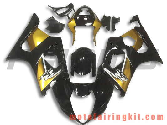 Fairing Kits Fit for GSXR1000 K3 2003 2004 GSXR 1000 GSX R1000 K3 03 04 Plastic ABS Injection Mold Complete Motorcycle Body Aftermarket Bodywork Frame (Black & Gold) B057