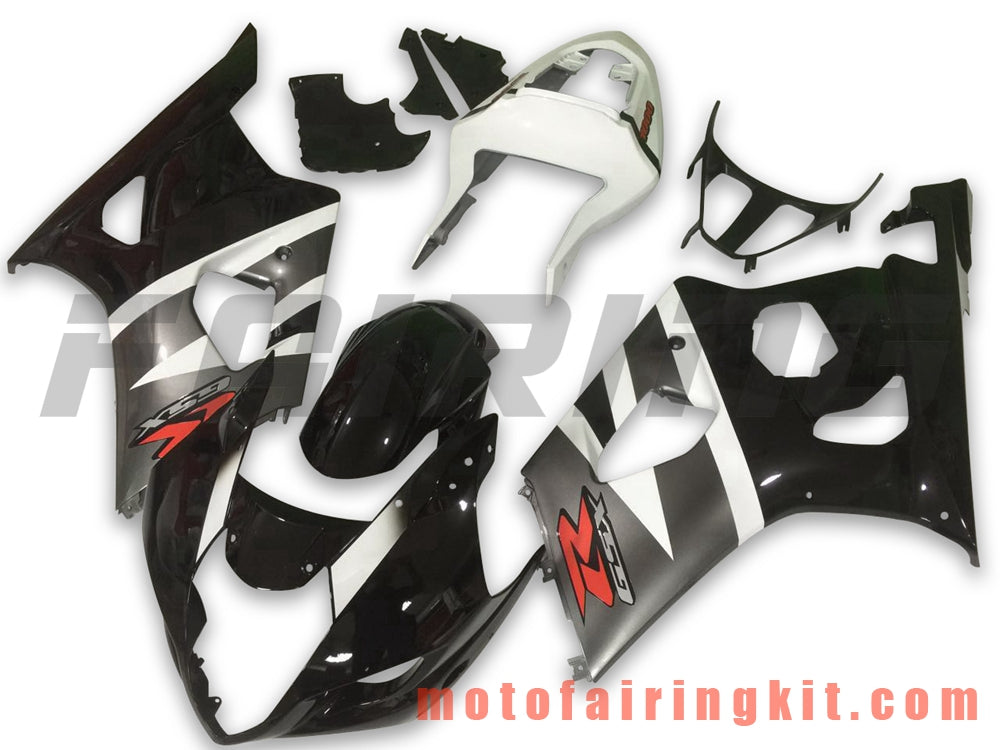 Fairing Kits Fit for GSXR1000 K3 2003 2004 GSXR 1000 GSX R1000 K3 03 04 Plastic ABS Injection Mold Complete Motorcycle Body Aftermarket Bodywork Frame (Black & White) B060