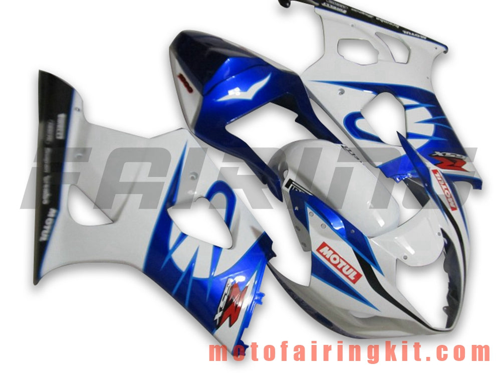 Fairing Kits Fit for GSXR1000 K3 2003 2004 GSXR 1000 GSX R1000 K3 03 04 Plastic ABS Injection Mold Complete Motorcycle Body Aftermarket Bodywork Frame (Blue & White) B064