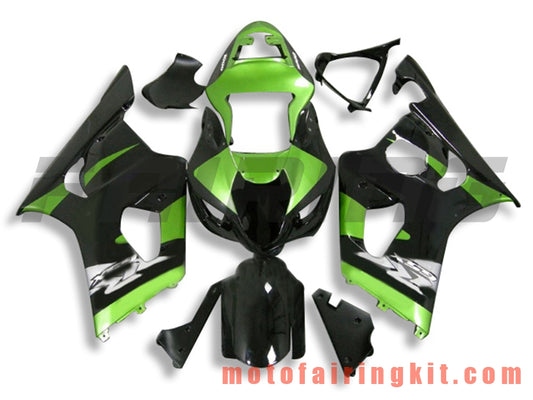 Fairing Kits Fit for GSXR1000 K3 2003 2004 GSXR 1000 GSX R1000 K3 03 04 Plastic ABS Injection Mold Complete Motorcycle Body Aftermarket Bodywork Frame (Green & Black) B065