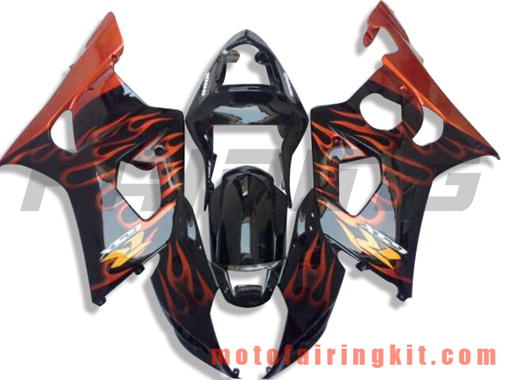 Fairing Kits Fit for GSXR1000 K3 2003 2004 GSXR 1000 GSX R1000 K3 03 04 Plastic ABS Injection Mold Complete Motorcycle Body Aftermarket Bodywork Frame (Black & Orange) B069