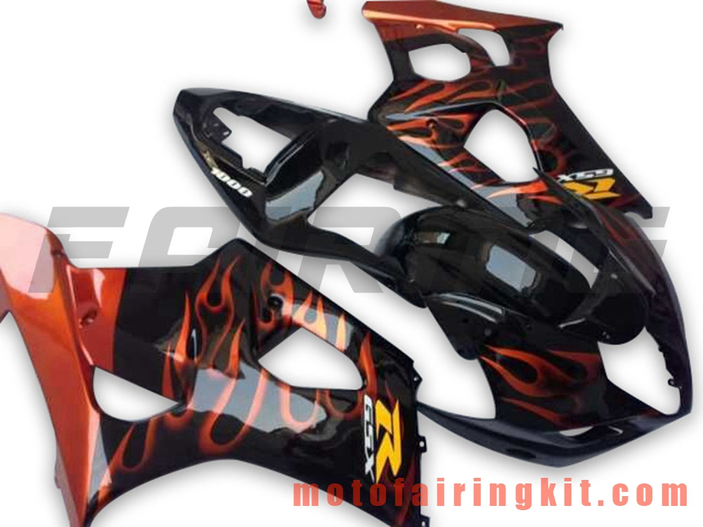 Fairing Kits Fit for GSXR1000 K3 2003 2004 GSXR 1000 GSX R1000 K3 03 04 Plastic ABS Injection Mold Complete Motorcycle Body Aftermarket Bodywork Frame (Black & Orange) B069