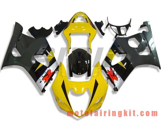 Fairing Kits Fit for GSXR1000 K3 2003 2004 GSXR 1000 GSX R1000 K3 03 04 Plastic ABS Injection Mold Complete Motorcycle Body Aftermarket Bodywork Frame (Yellow & Gray) B071