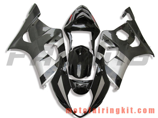 Fairing Kits Fit for GSXR1000 K3 2003 2004 GSXR 1000 GSX R1000 K3 03 04 Plastic ABS Injection Mold Complete Motorcycle Body Aftermarket Bodywork Frame (Black & Gray) B073