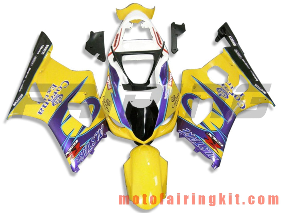 Fairing Kits Fit for GSXR1000 K3 2003 2004 GSXR 1000 GSX R1000 K3 03 04 Plastic ABS Injection Mold Complete Motorcycle Body Aftermarket Bodywork Frame (Yellow) B074