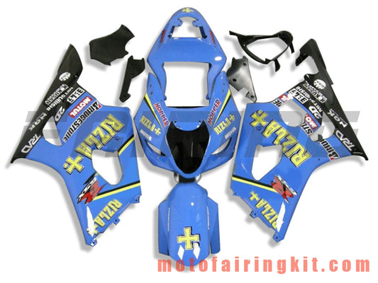 Fairing Kits Fit for GSXR1000 K3 2003 2004 GSXR 1000 GSX R1000 K3 03 04 Plastic ABS Injection Mold Complete Motorcycle Body Aftermarket Bodywork Frame (Blue) B078