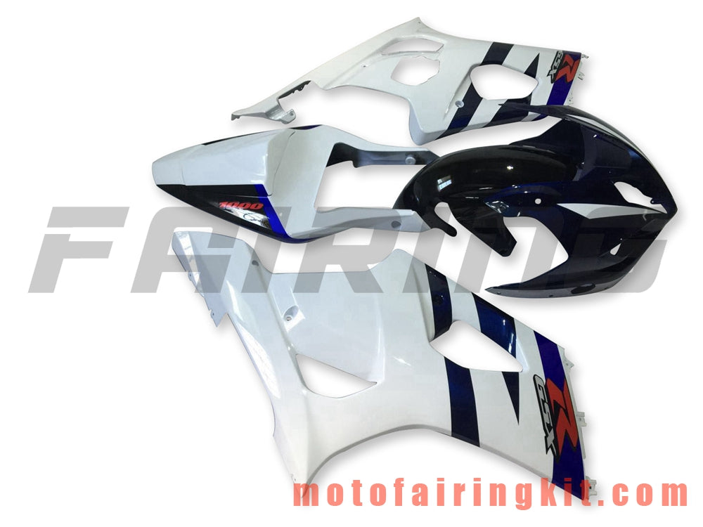 Fairing Kits Fit for GSXR1000 K3 2003 2004 GSXR 1000 GSX R1000 K3 03 04 Plastic ABS Injection Mold Complete Motorcycle Body Aftermarket Bodywork Frame (Blue & White) B080