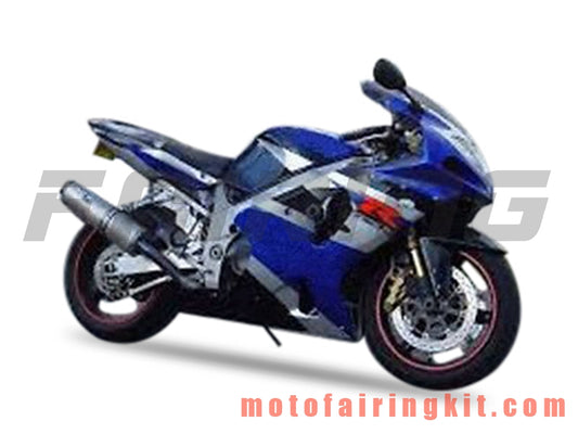 フェアリングキット GSXR1000 K3 2003 2004 GSXR 1000 GSX R1000 K3 03 04 プラスチック ABS 射出成型 完全なオートバイボディ アフターマーケットボディワークフレーム (ブルー &amp; シルバー) B085