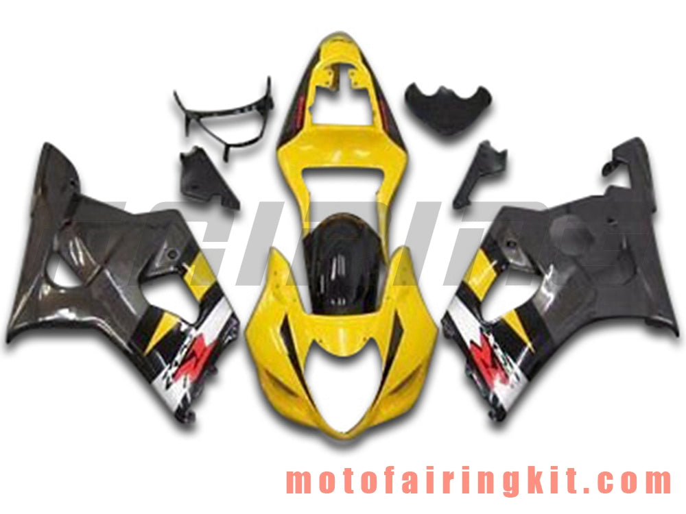 Fairing Kits Fit for GSXR1000 K3 2003 2004 GSXR 1000 GSX R1000 K3 03 04 Plastic ABS Injection Mold Complete Motorcycle Body Aftermarket Bodywork Frame (Yellow & Black) B088