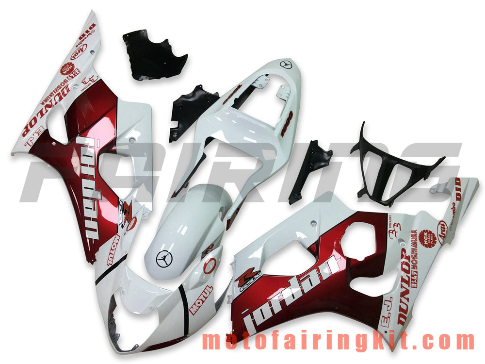 Fairing Kits Fit for GSXR1000 K3 2003 2004 GSXR 1000 GSX R1000 K3 03 04 Plastic ABS Injection Mold Complete Motorcycle Body Aftermarket Bodywork Frame (White & Red) B089