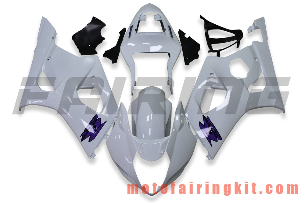 Fairing Kits Fit for GSXR1000 K3 2003 2004 GSXR 1000 GSX R1000 K3 03 04 Plastic ABS Injection Mold Complete Motorcycle Body Aftermarket Bodywork Frame (White) B090