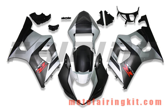 Fairing Kits Fit for GSXR1000 K3 2003 2004 GSXR 1000 GSX R1000 K3 03 04 Plastic ABS Injection Mold Complete Motorcycle Body Aftermarket Bodywork Frame (Black & Silver) B201