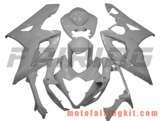 Fairing Kits Fit for GSXR1000 K5 2005 2006 GSXR 1000 GSX R1000 K5 05 06 Plastic ABS Injection Mold Complete Motorcycle Body Aftermarket Bodywork Frame (White) B002