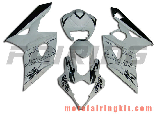 Fairing Kits Fit for GSXR1000 K5 2005 2006 GSXR 1000 GSX R1000 K5 05 06 Plastic ABS Injection Mold Complete Motorcycle Body Aftermarket Bodywork Frame (White & Black) B003