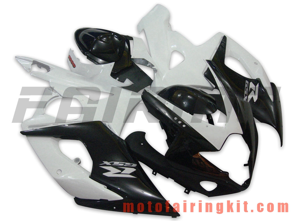 Fairing Kits Fit for GSXR1000 K5 2005 2006 GSXR 1000 GSX R1000 K5 05 06 Plastic ABS Injection Mold Complete Motorcycle Body Aftermarket Bodywork Frame (Black & White) B005