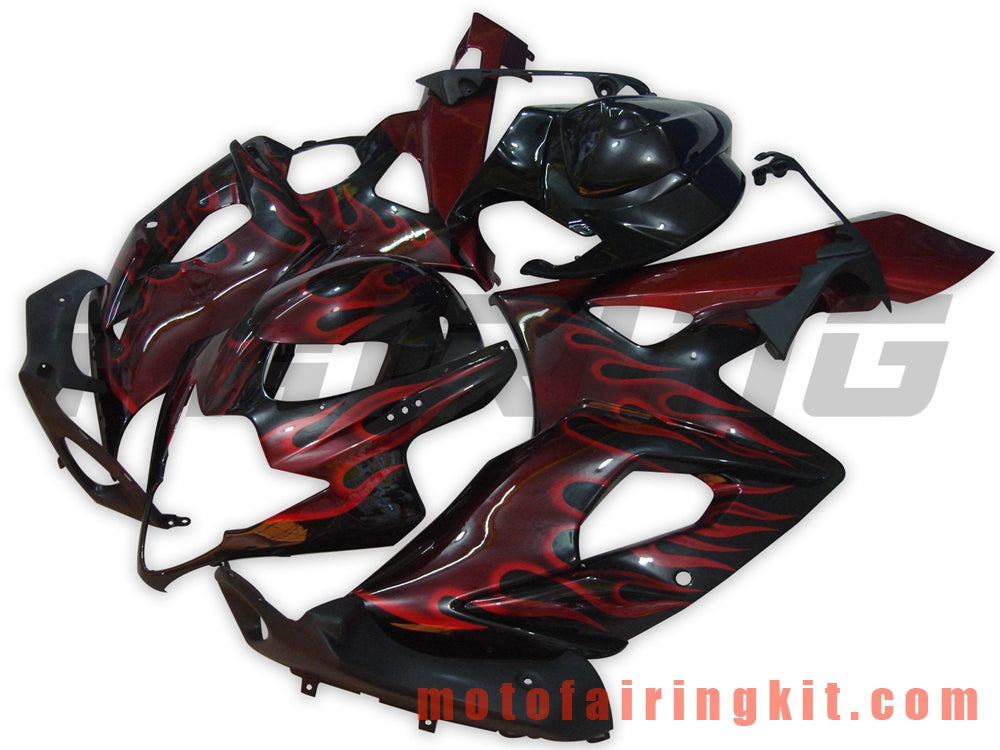 Fairing Kits Fit for GSXR1000 K5 2005 2006 GSXR 1000 GSX R1000 K5 05 06 Plastic ABS Injection Mold Complete Motorcycle Body Aftermarket Bodywork Frame (Red & Black) B007